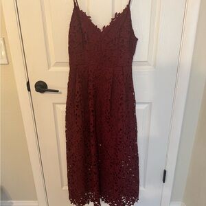 Astr Red Spaghetti Strap Sundress Midi